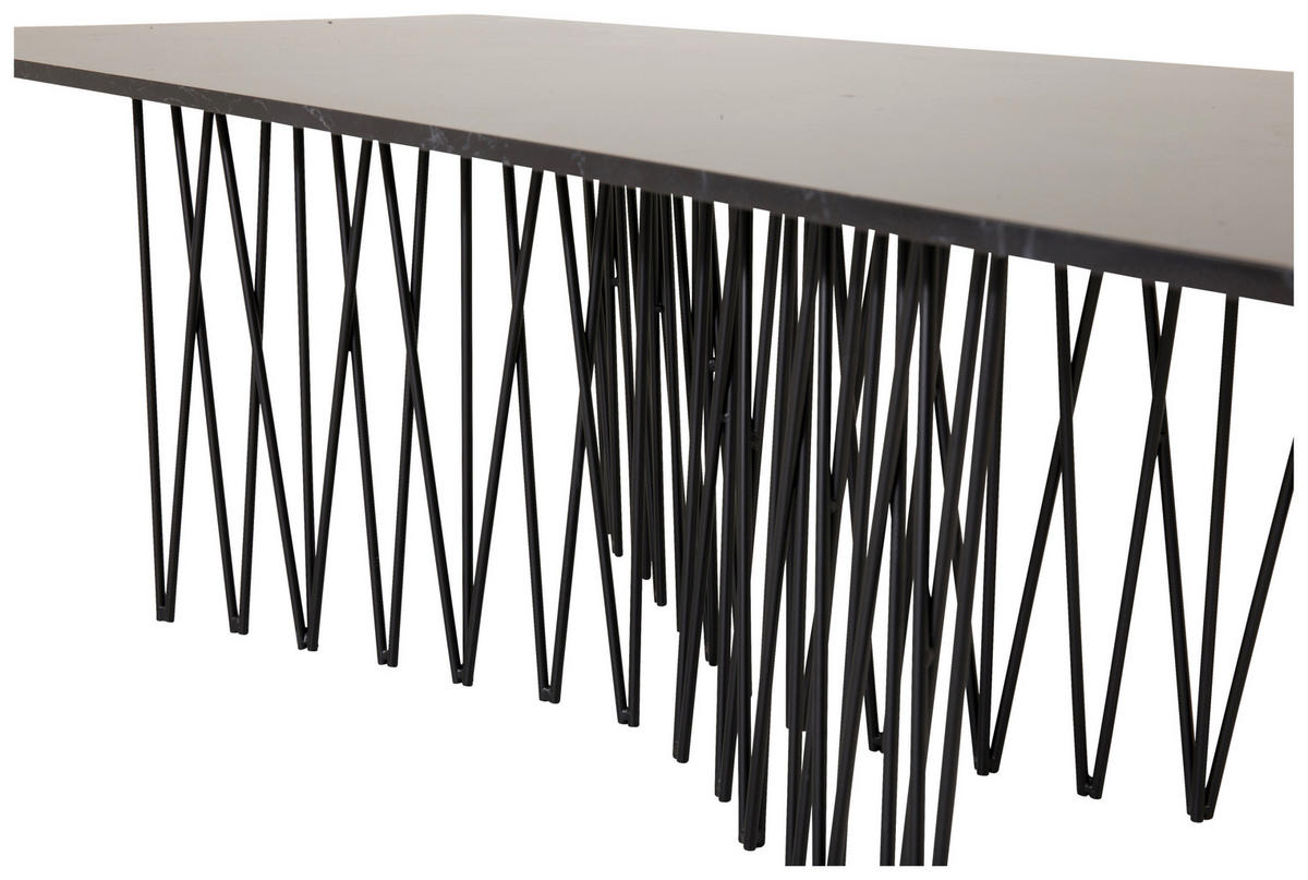 COUCHTISCH in Metall 140/60/43 cm  - Schwarz, Design, Metall (140/60/43cm) - Livetastic