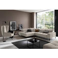 ECKSOFA Sandfarben Feincord Rücken echt, Kopfteilverstellung, Sitzvorzug  - Sandfarben/Schwarz, KONVENTIONELL, Textil/Metall (219/311cm) - Hom`in