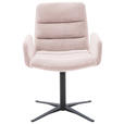 ARMLEHNSTUHL  in Cord  - Hellrosa/Schwarz, Design, Textil/Metall (61/88/66cm) - Dieter Knoll