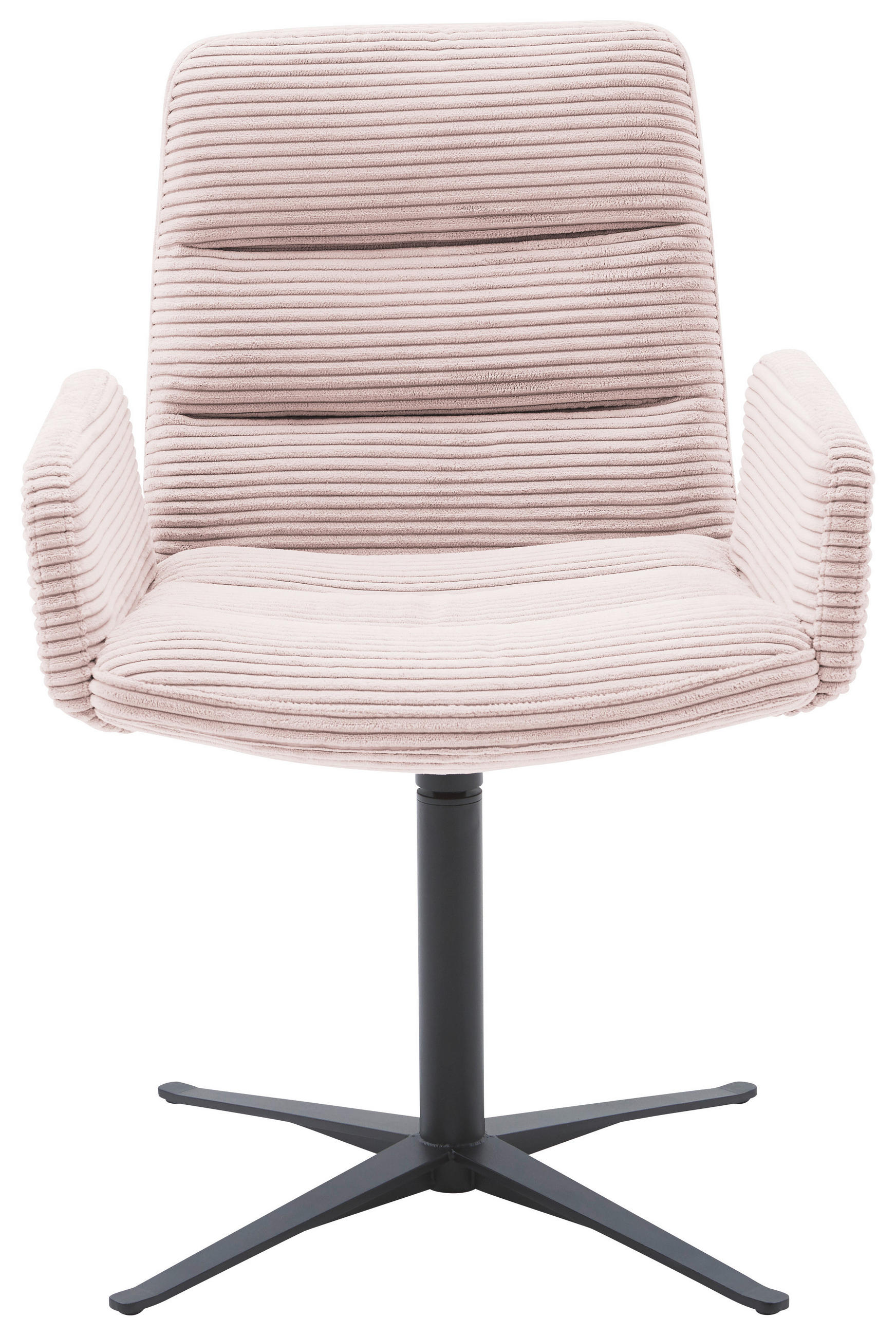 ARMLEHNSTUHL in Cord - Hellrosa/Schwarz, Design, Textil/Metall (61/88/66cm) - Dieter Knoll