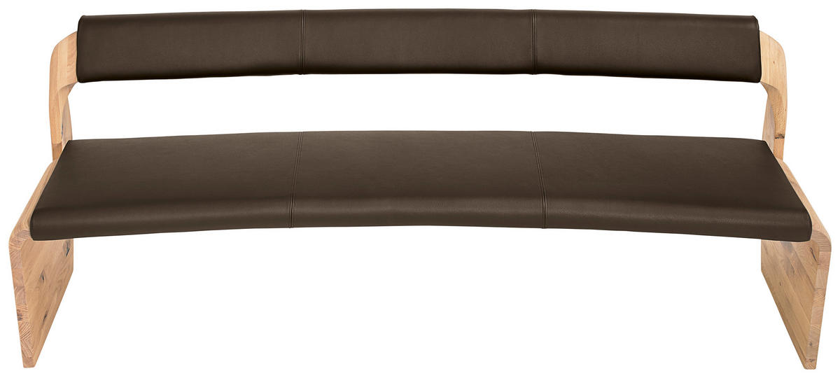 SITZBANK 227/84/70 cm  in Braun, Eichefarben  - Eichefarben/Braun, Natur, Leder/Holz (227/84/70cm) - Voglauer