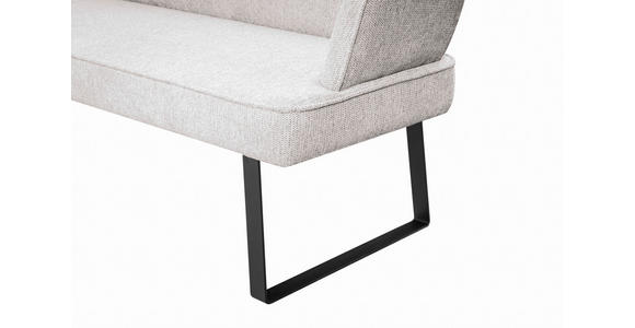 SITZBANK 185/91/66 cm Webstoff Schwarz, Hellgrau - Hellgrau/Schwarz, Design, Textil/Metall (185/91/66cm) - Novel