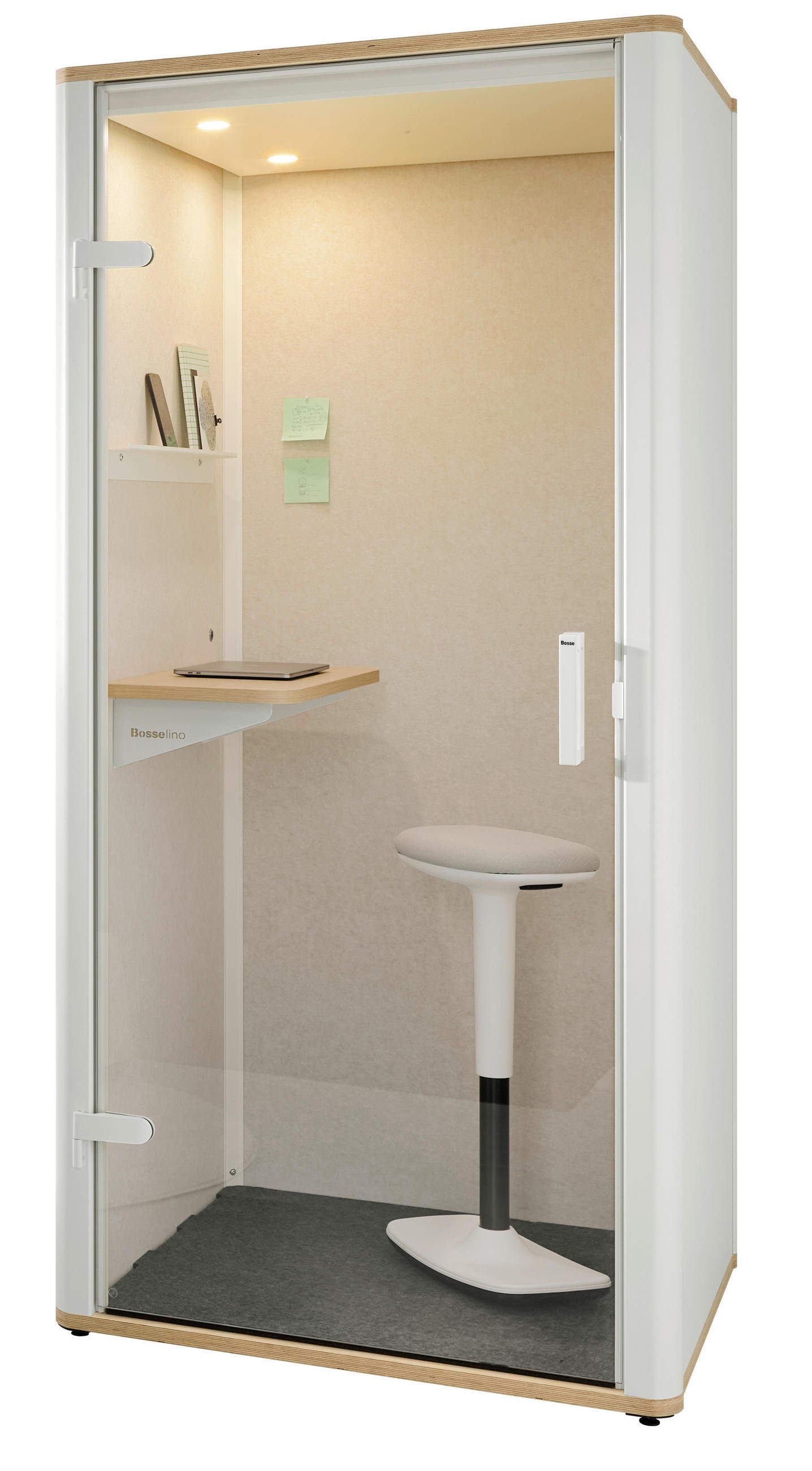 TELEFONBOX BOSSELINO UNO - Weiß, MODERN, Glas/Holzwerkstoff (100,2/215,5/99,4cm) - Bosse