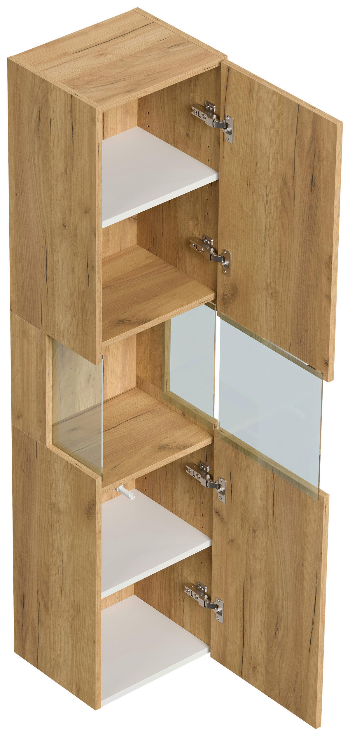 HOCHSCHRANK 35,2/150/30 cm  - Eichefarben, MODERN, Glas/Holzwerkstoff (35,2/150/30cm) - MID.YOU