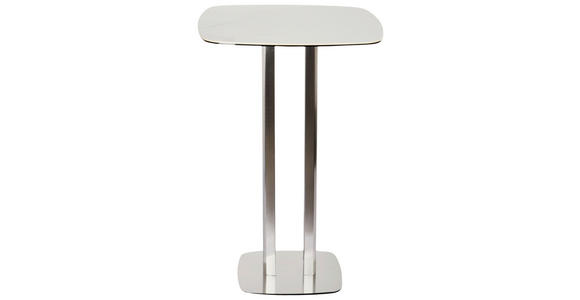 BARTISCH - Edelstahlfarben/Weiß, Design, Glas/Keramik (70/70/105cm) - Novel