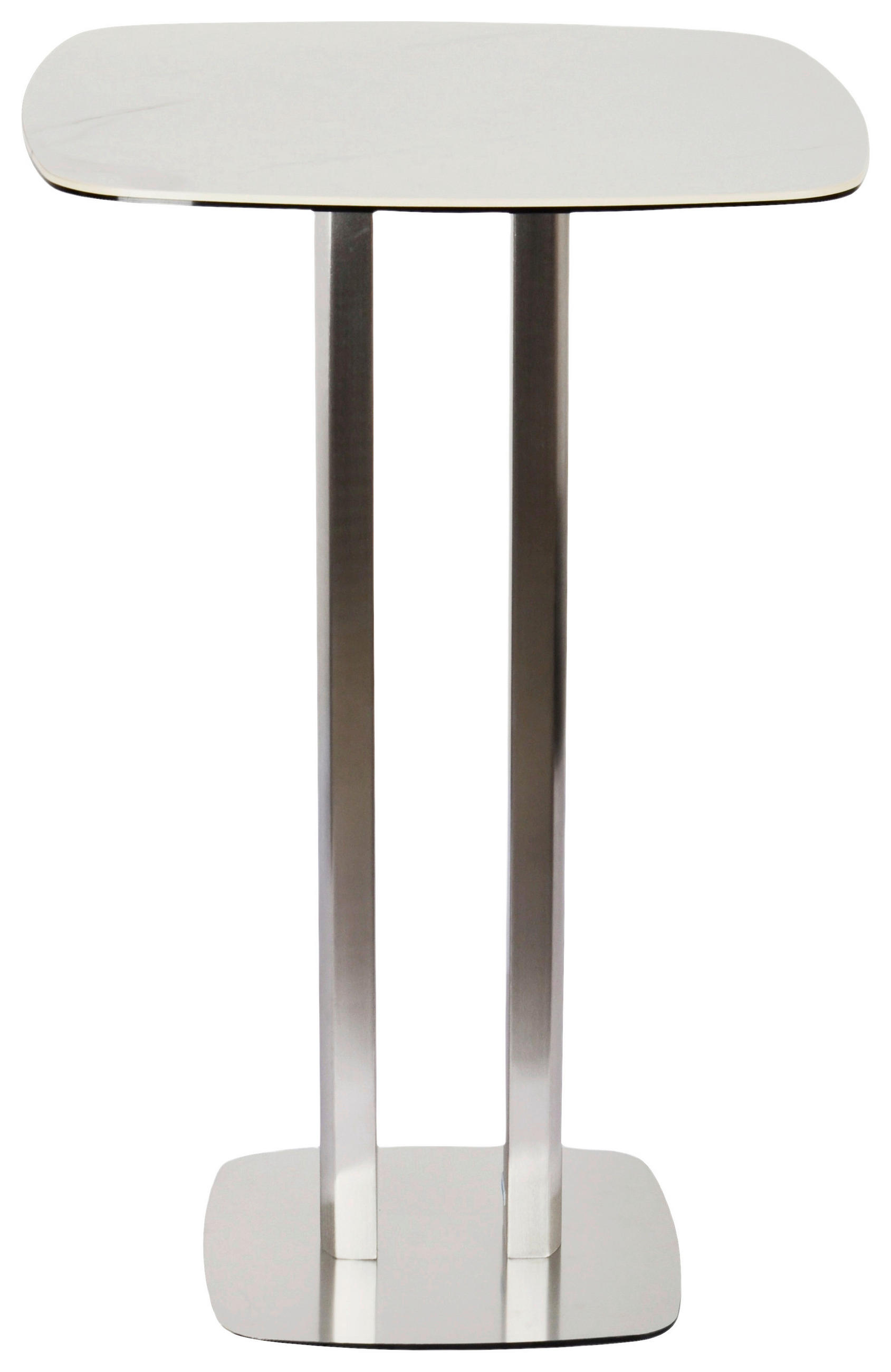 BARTISCH  - Edelstahlfarben/Weiß, Design, Glas/Keramik (70/70/105cm) - Novel