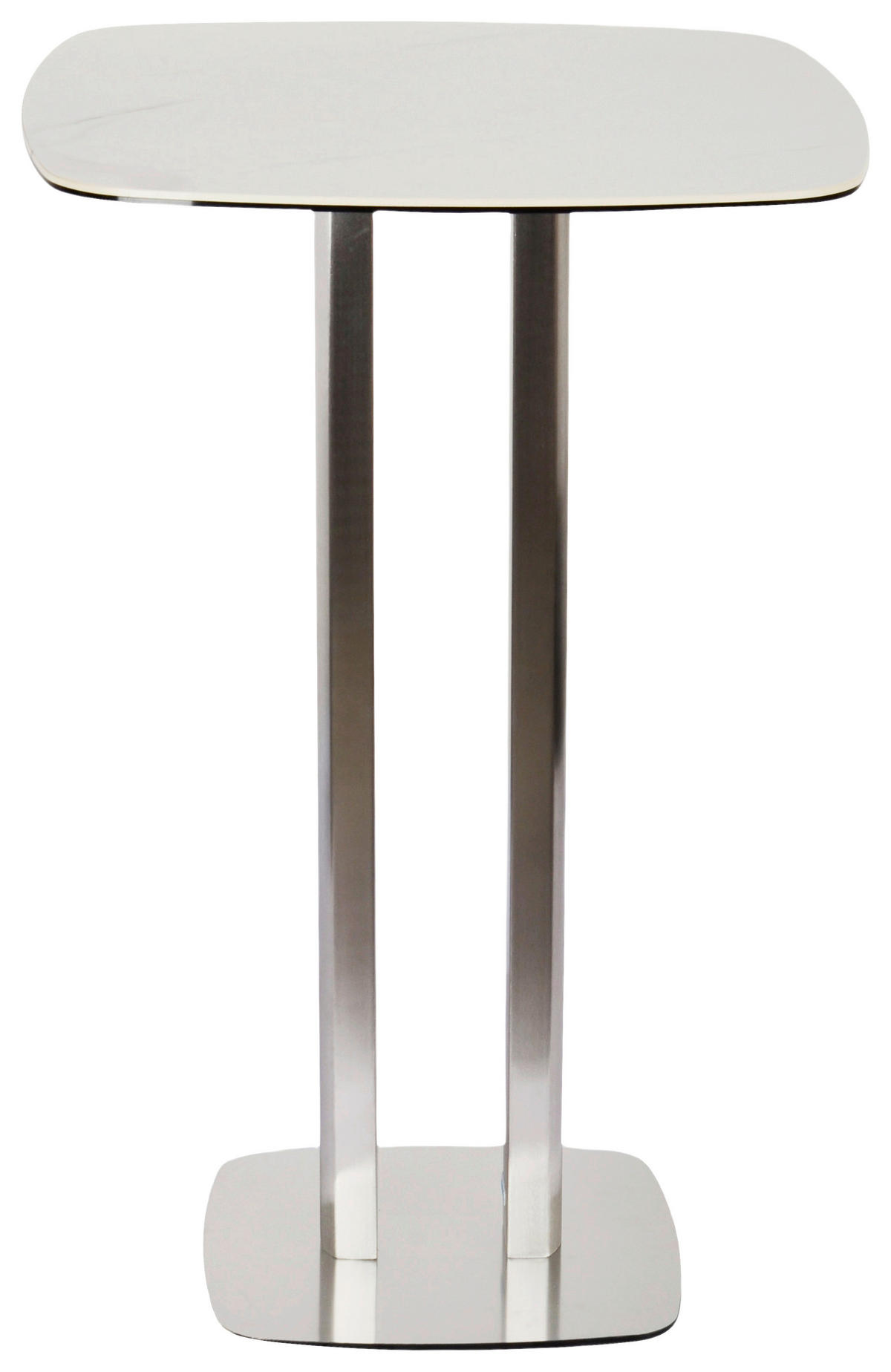 BARTISCH  - Edelstahlfarben/Weiß, Design, Glas/Keramik (70/70/105cm) - Novel