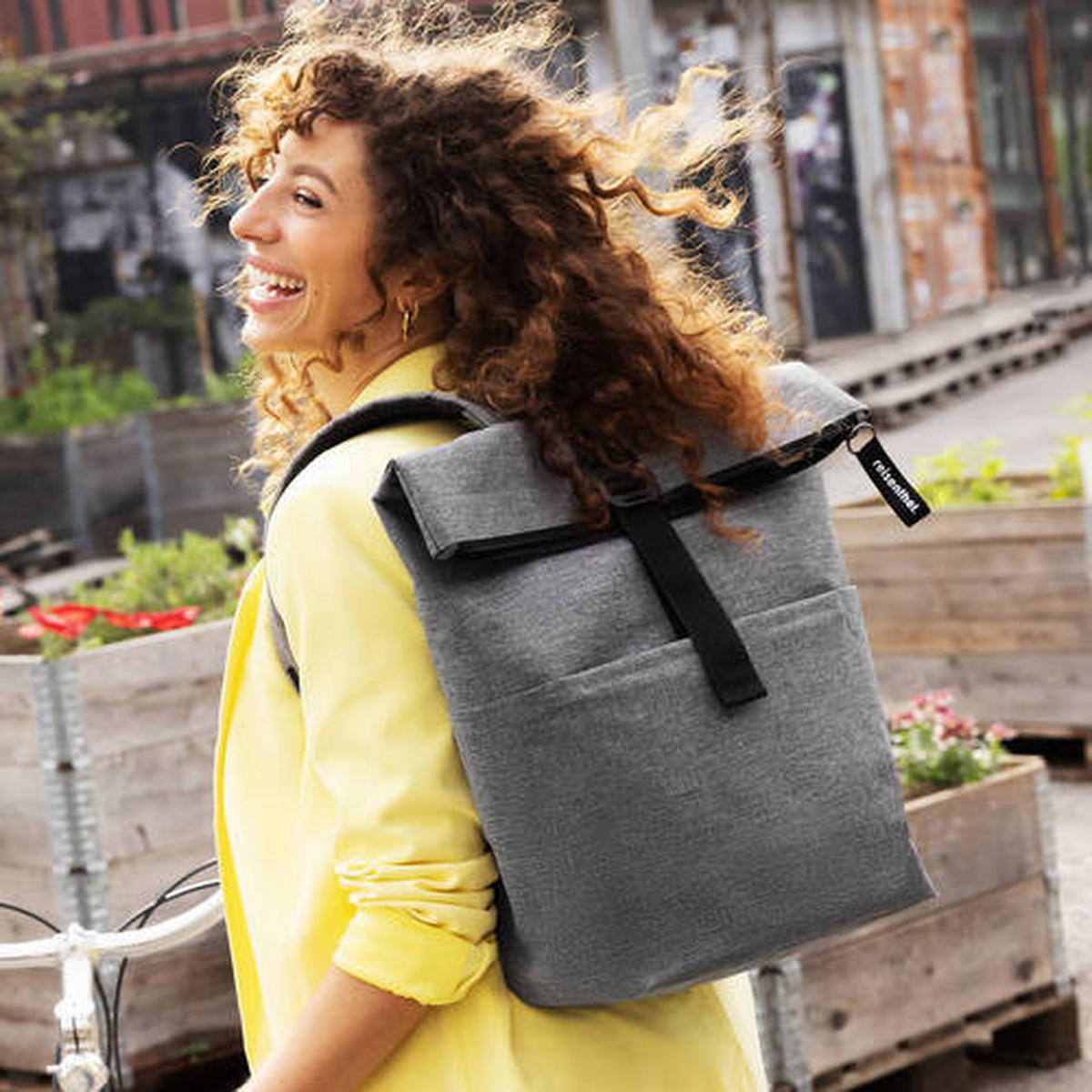 RUCSAC - argintiu, Basics, plastic (43/43/17cm) - Reisenthel