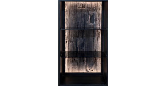 HIGHBOARD Akazie Hartholz Grau, Schwarz, Akaziefarben Einlegebodenbeleuchtung  - Schwarz/Akaziefarben, LIFESTYLE, Glas/Holz (145/150/40cm) - Landscape