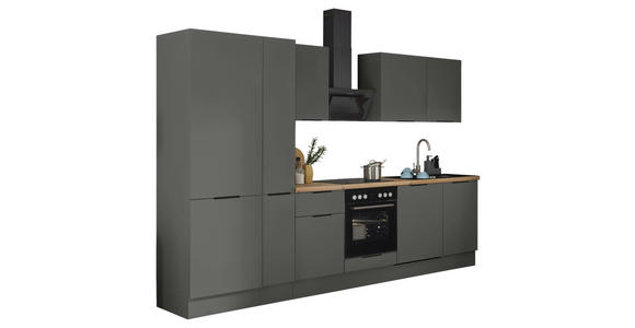KÜCHENBLOCK in Graphitfarben - Schwarz/Graphitfarben, Basics, Holzwerkstoff/Metall (310/211/60cm) - Xora