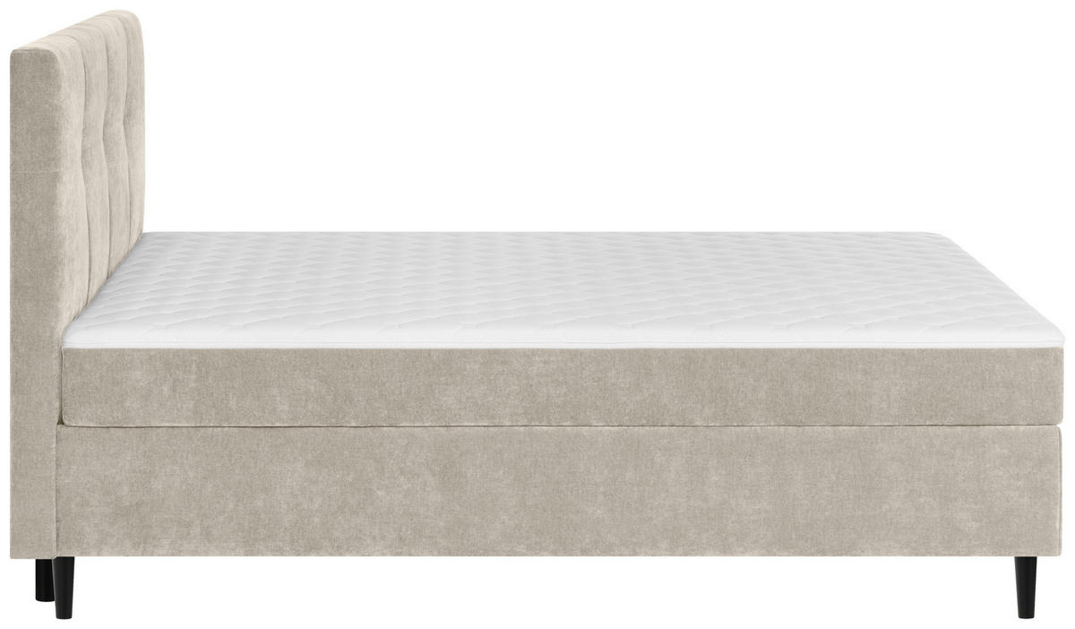 BOXBETT 180/200 cm  in Beige  - Beige/Schwarz, KONVENTIONELL, Holz/Textil (180/200cm) - Welnova