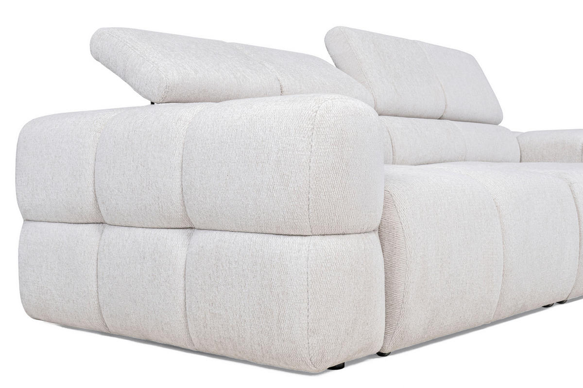 BIGSOFA Chenille Weiß  - Schwarz/Weiß, Design, Kunststoff/Textil (260/76-103/119cm) - Welnova