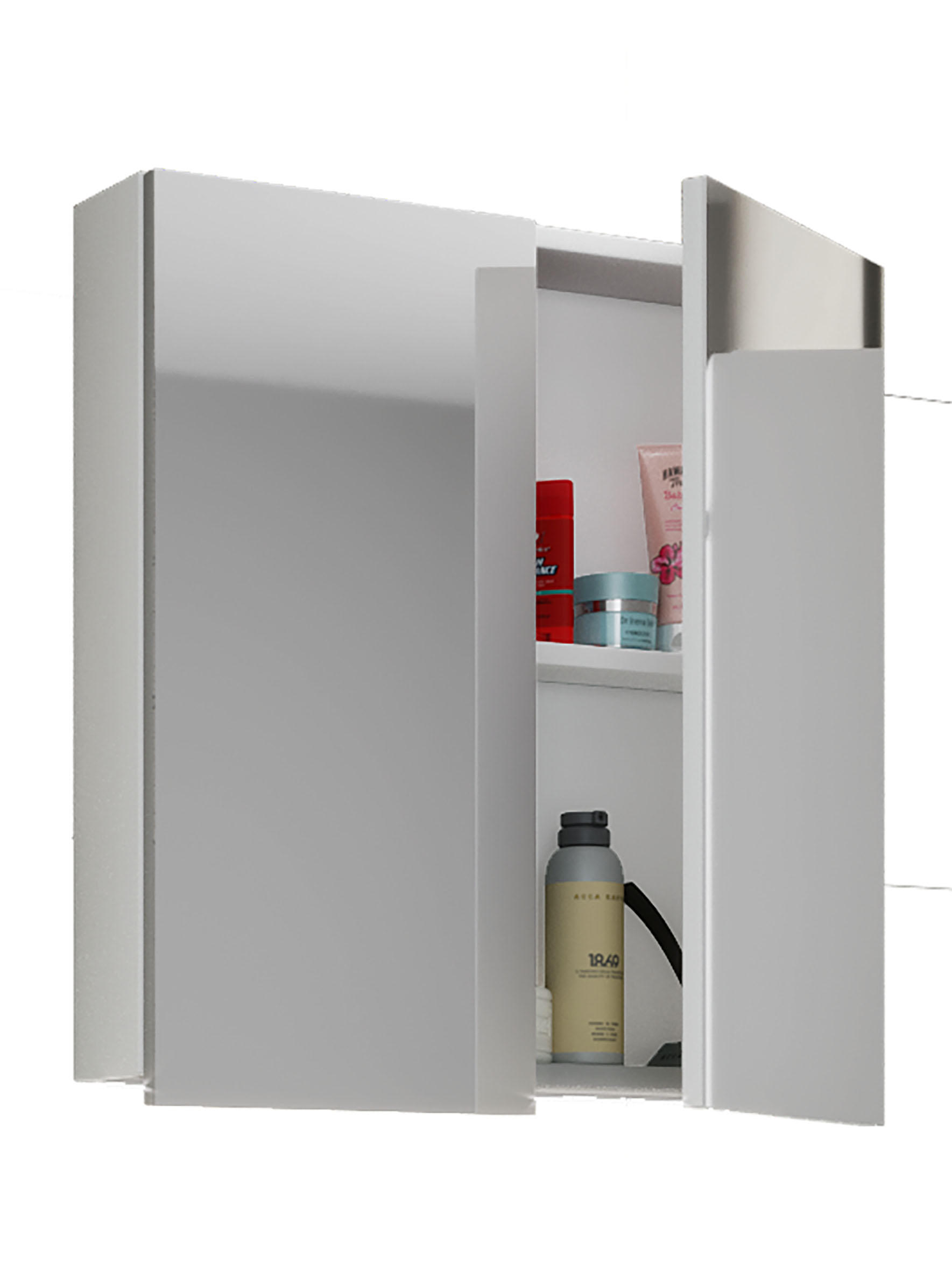 SPIEGELSCHRANK 60/59/12 cm  - Weiß, Basics, Glas/Holzwerkstoff (60/59/12cm) - MID.YOU