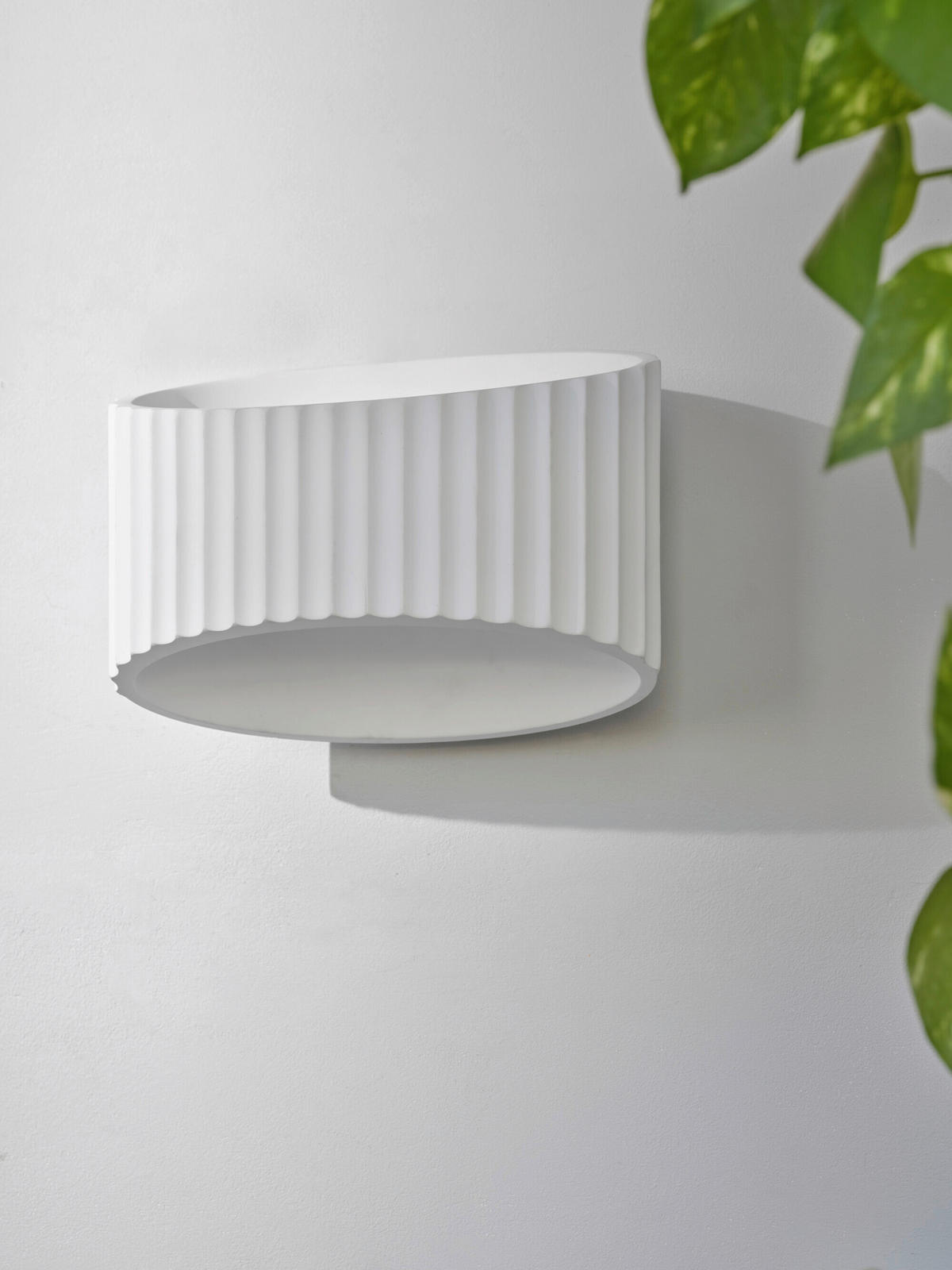 WANDLEUCHTE 25.5/14.3/18 cm   - Weiß, Basics, Stein (25.5/14.3/18cm) - Osram