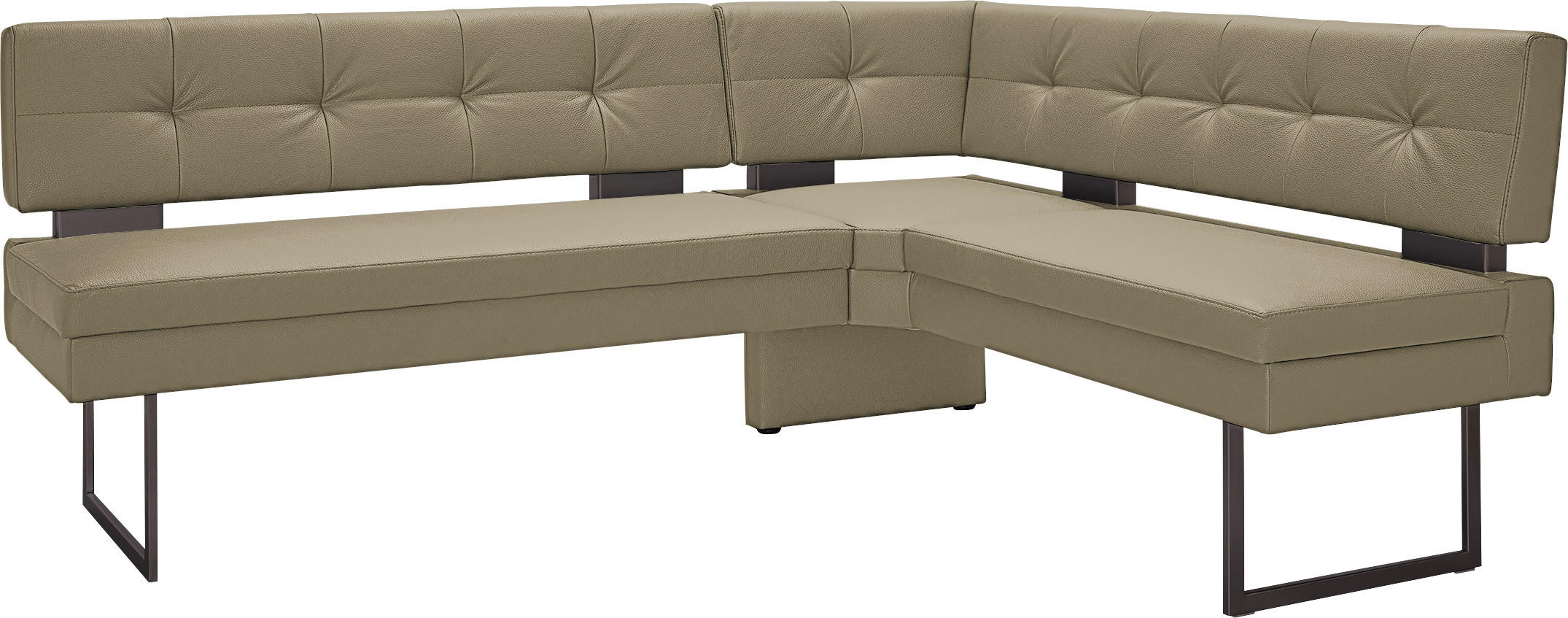 ECKBANK in Metall, Textil Grün - Schwarz/Grün, Design, Textil/Metall (200/158cm) - Dieter Knoll