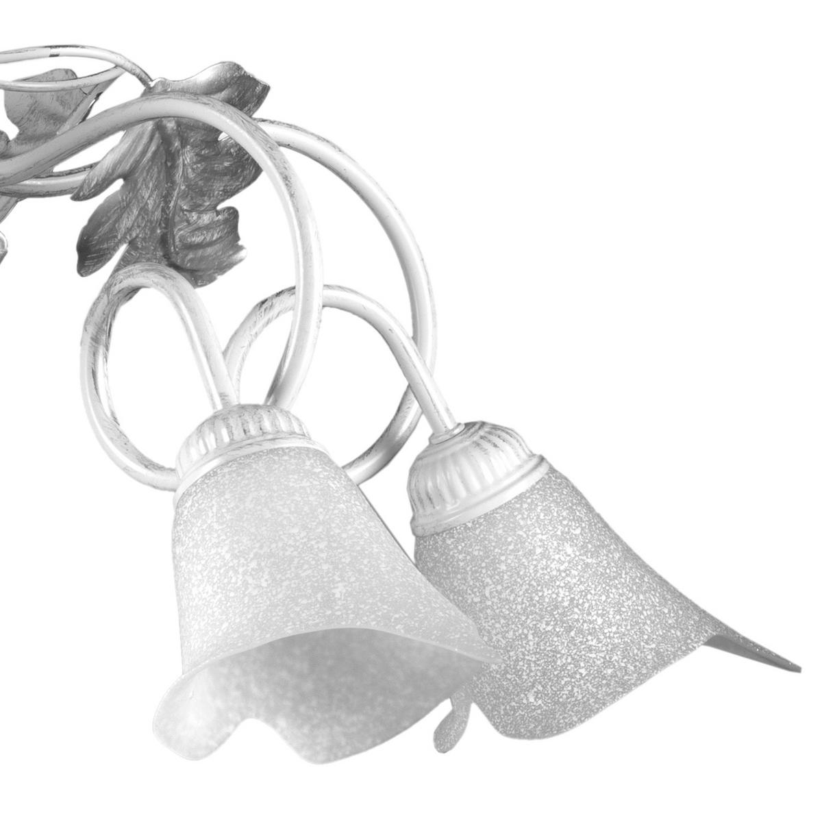 KRONLEUCHTER 90/130 cm   - Silberfarben/Weiß, KONVENTIONELL, Glas/Metall (90/130cm)