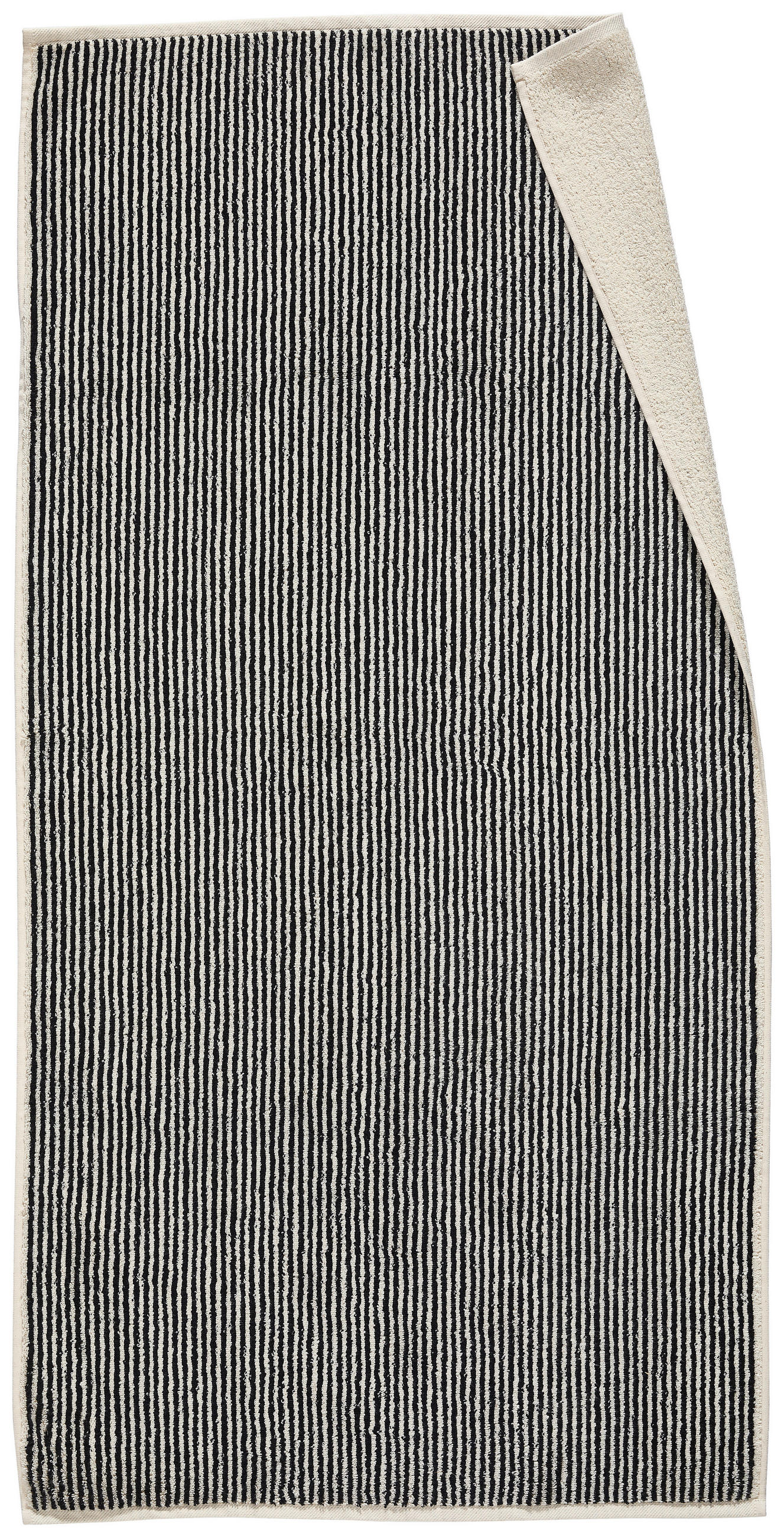 FROTTIERSET Schwarz, Ecru 5-teilig  - Ecru/Schwarz, KONVENTIONELL, Textil - Dieter Knoll