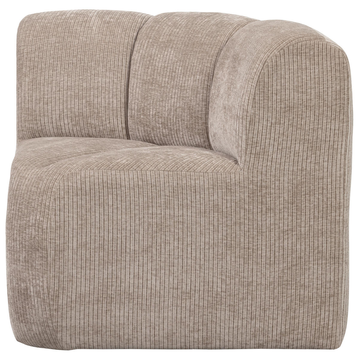 ECKBANK gerippt Sandfarben Kunststoff   - Sandfarben/Schwarz, MODERN, Kunststoff/Textil (83/83/83cm) - Livetastic