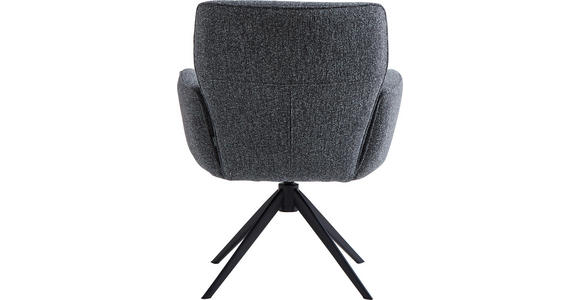 ARMLEHNSTUHL in Eisen Leinenoptik - Anthrazit/Schwarz, Design, Textil/Metall (67/86/68cm) - Novel