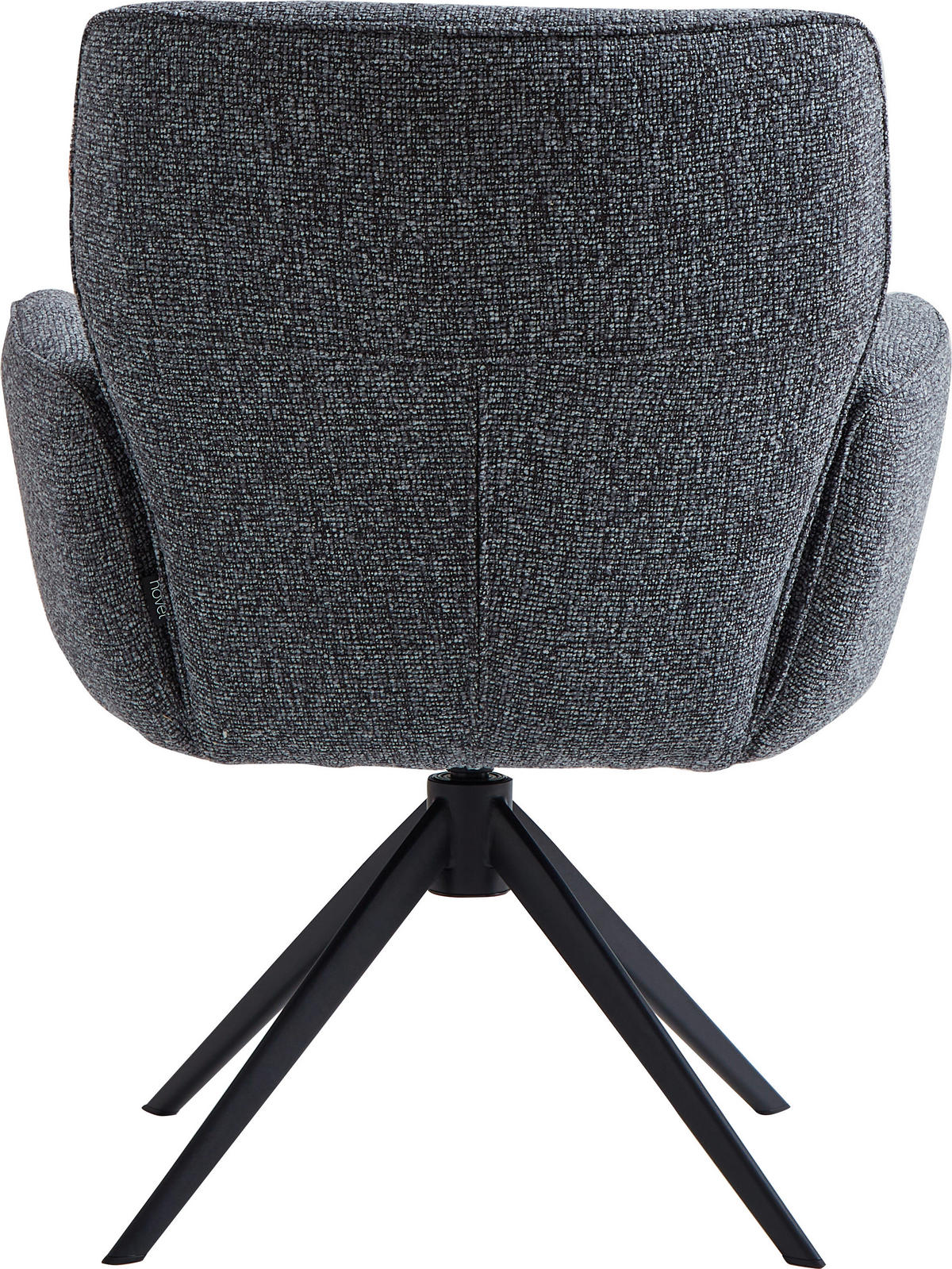 ARMLEHNSTUHL  in Eisen Leinenoptik  - Anthrazit/Schwarz, Design, Textil/Metall (67/86/68cm) - Novel