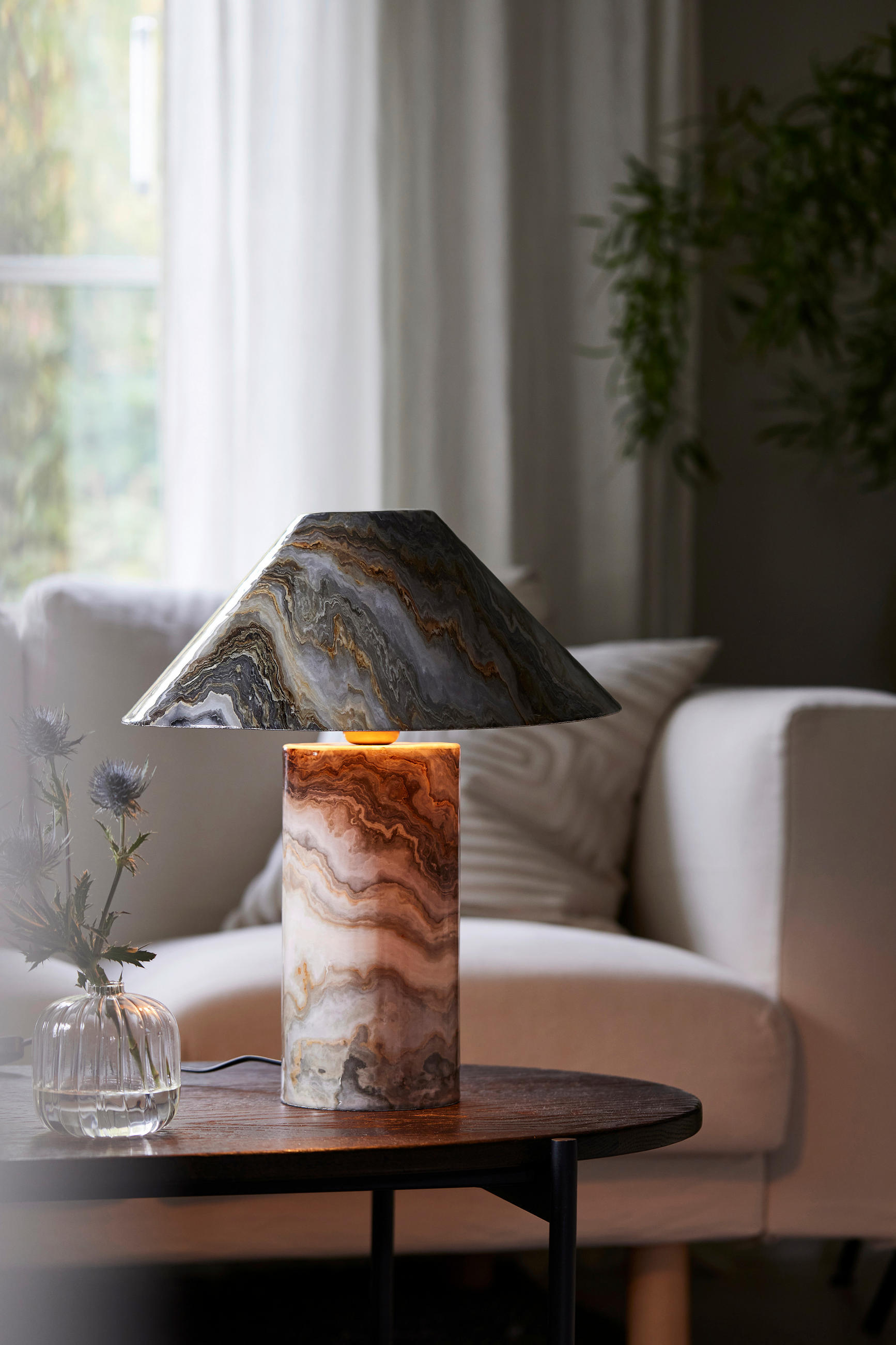 BORDSLAMPA PR Home Marnie 36/43/36 cm   - grå, Design, metall (36/43/36cm)