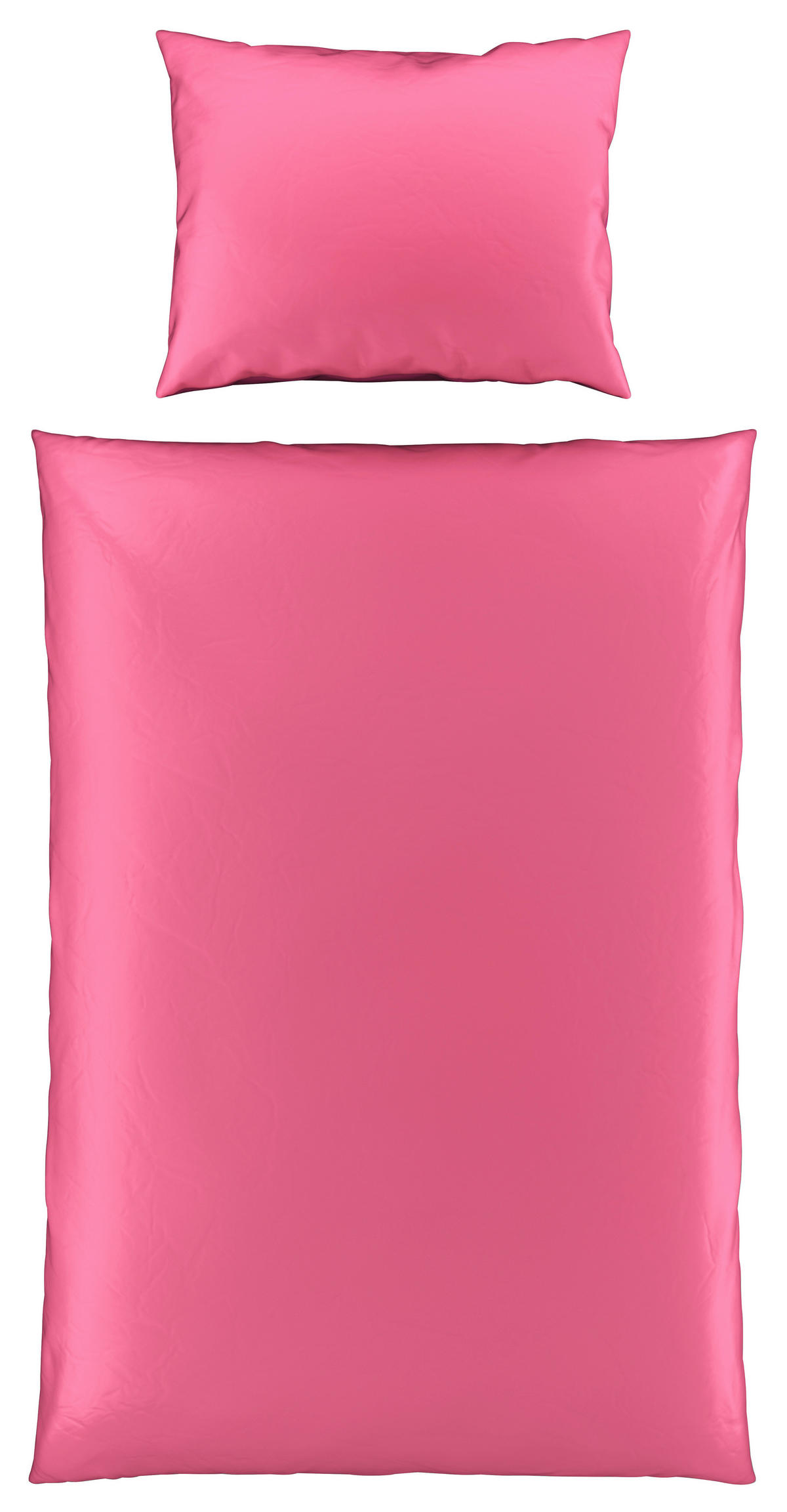 WENDEBETTWÄSCHE Uni Satin Satin 140/200 cm  - Pink/Beere, Basics, Textil (140/200cm) - Novel