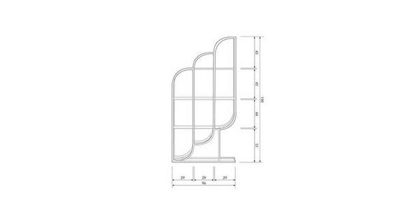 WANDREGAL Messingfarben  - Messingfarben, KONVENTIONELL, Glas/Metall (90/190/35cm) - Ambia Home