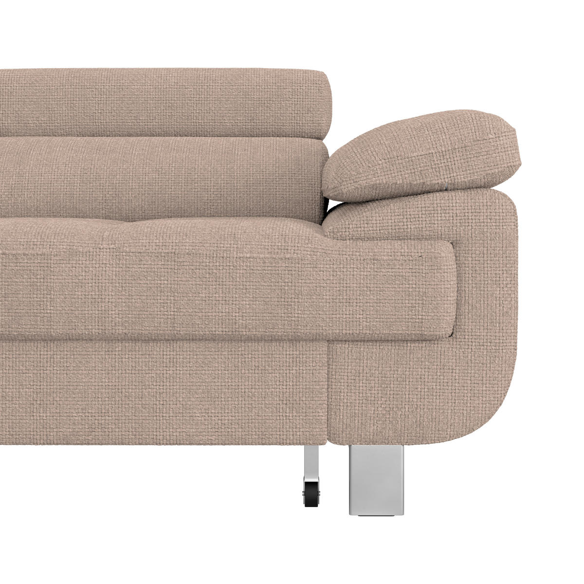 ECKSOFA in Drell Beige  - Beige, Modern, Textil/Metall (230/270cm) - MID.YOU