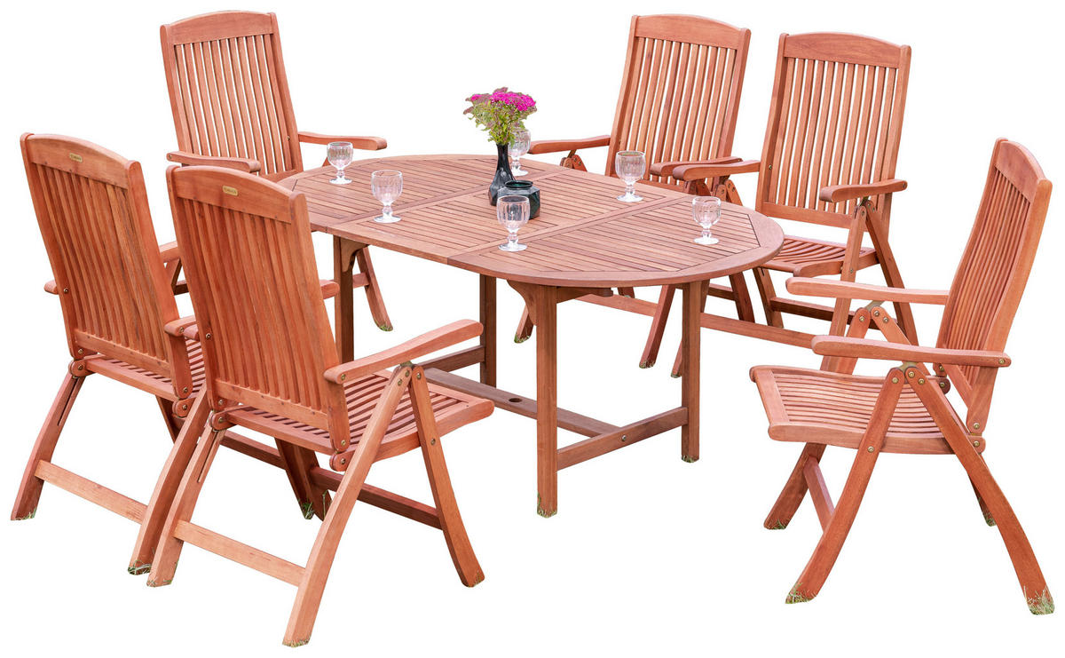 GARTENSET 7-teilig  - Naturfarben, KONVENTIONELL, Holz - Gardenson