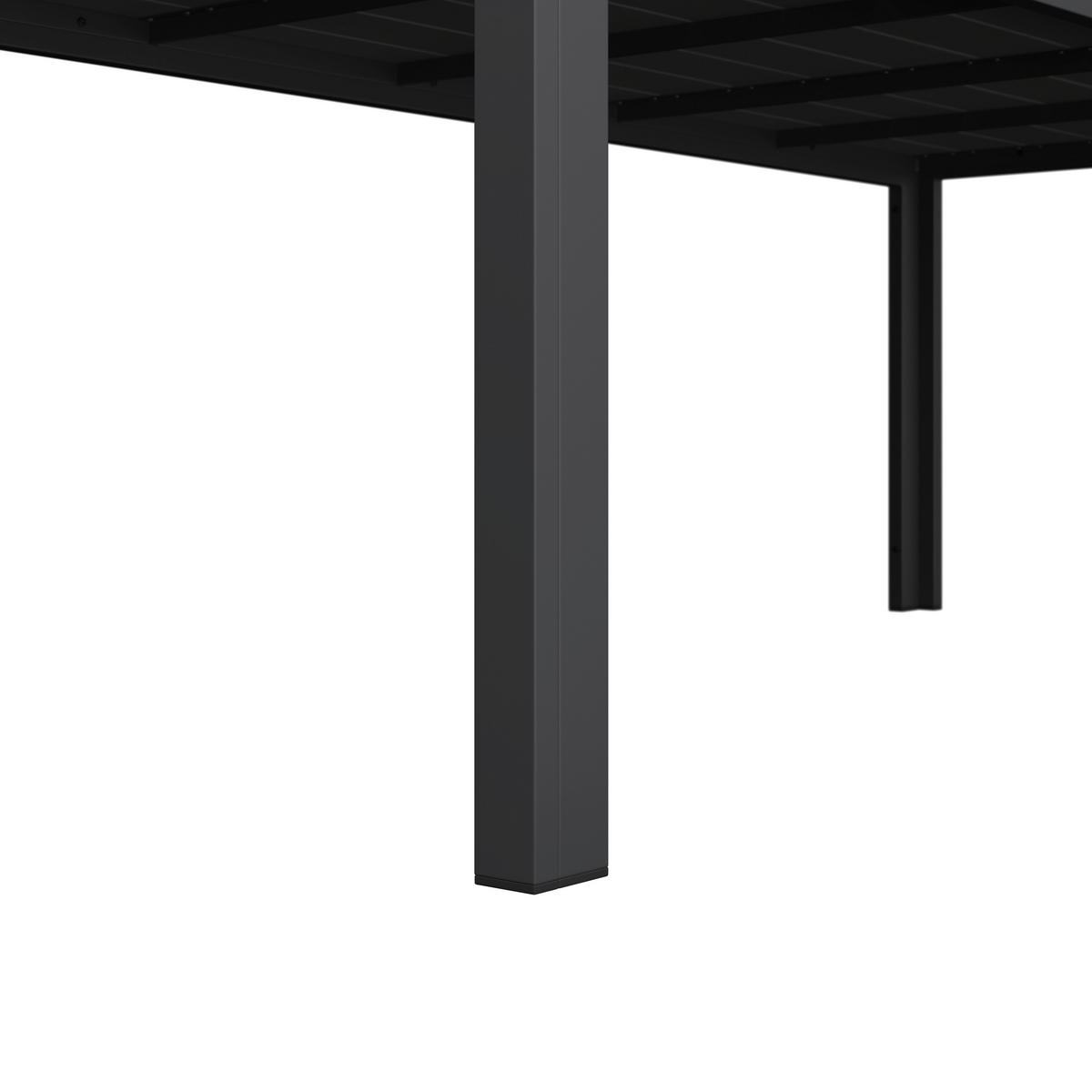 GARTENTISCH Metall, Kunststoff Grau, Dunkelgrau rechteckig  - Dunkelgrau/Grau, MODERN, Kunststoff/Metall (205/92/74cm) - Ambia Garden