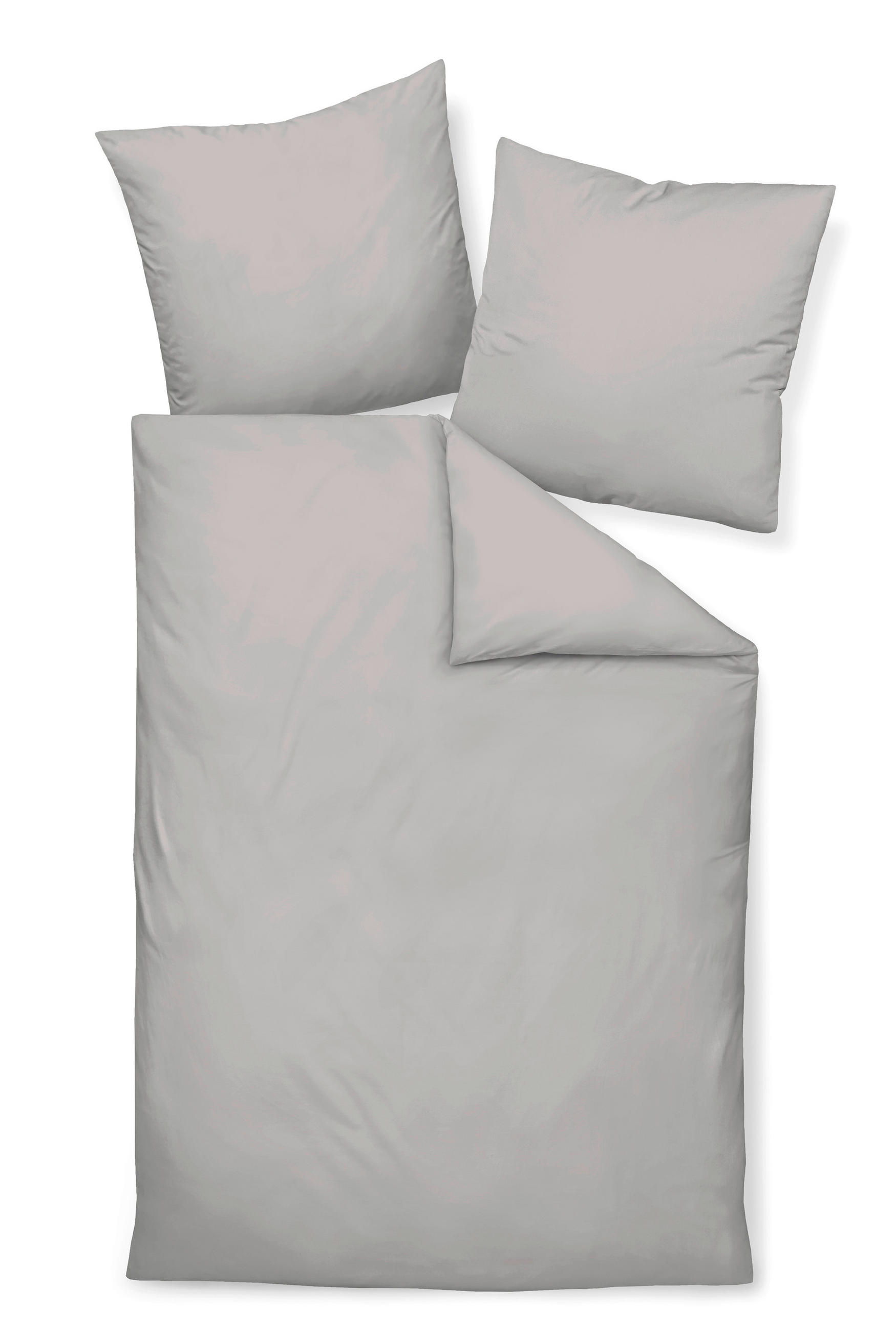 BETTWÄSCHE Giacomo Makosatin 155/220 cm  - Platinfarben, Basics, Textil (155/220cm) - Janine