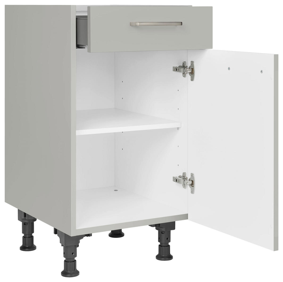 SCHUBKASTENUNTERSCHRANK 45/87/56 cm  in Grau  - Edelstahlfarben/Grau, MODERN, Holzwerkstoff/Metall (45/87/56cm) - Nobilia