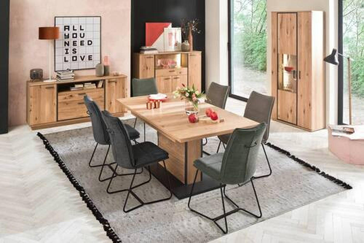 SIDEBOARD Anthrazit, Eichefarben  180/81/44 cm  - Eichefarben/Anthrazit, Konventionell, Holz/Holzwerkstoff (180/81/44cm) - Landscape