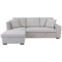 ECKSOFA LUKAS Silberfarben Struktur Zierkissen, Bettkasten  - Silberfarben, Trend, Textil (158/239cm) - P & B