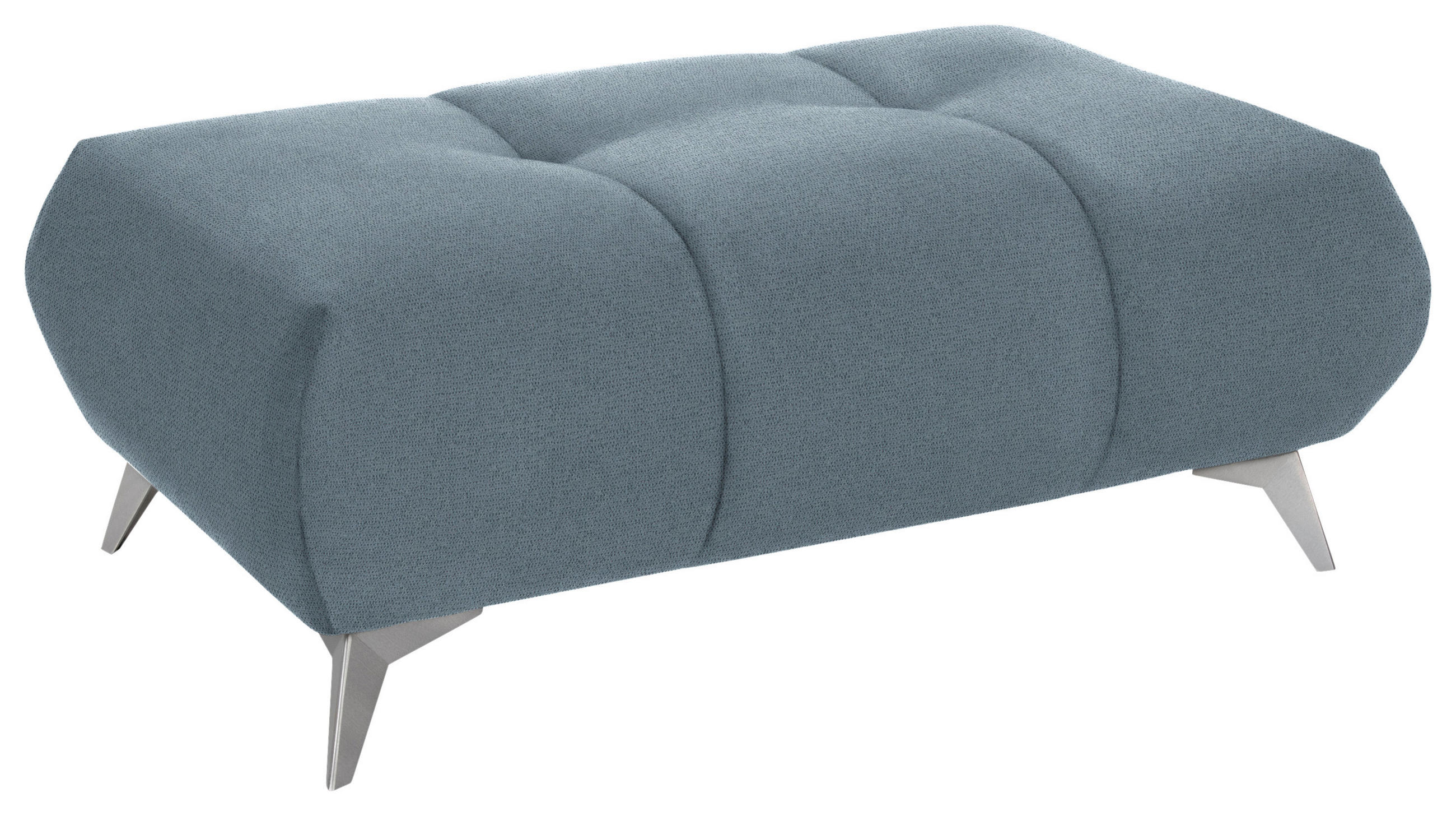 HOCKER Webstoff Blau  - Blau/Edelstahlfarben, Design, Textil/Metall (120/43/70cm) - Hom`in