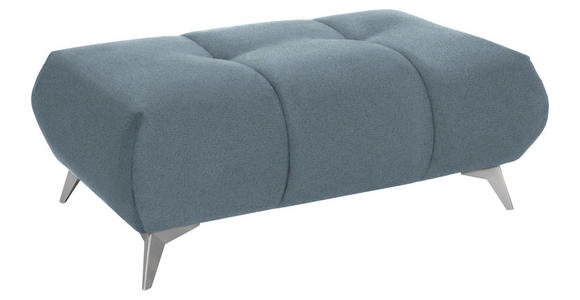 HOCKER Webstoff Blau  - Blau/Edelstahlfarben, Design, Textil/Metall (120/43/70cm) - Hom`in