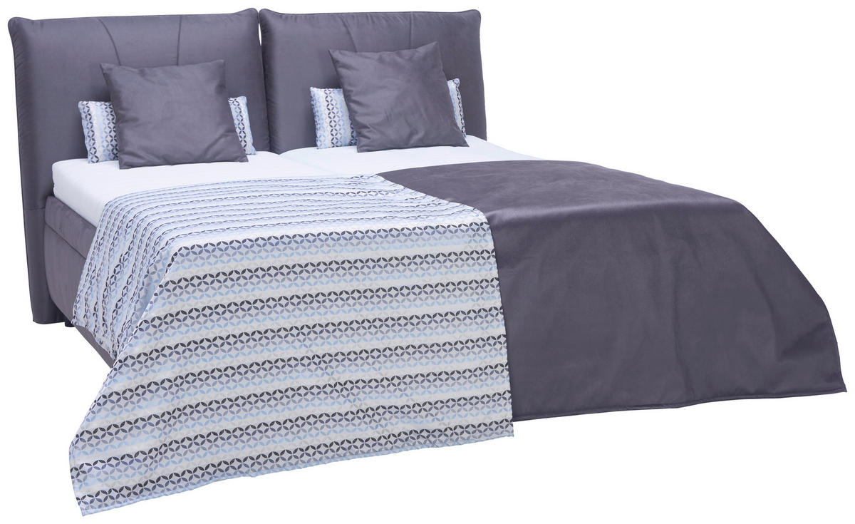 POLSTERBETT 160/200 cm  in Dunkelgrau  - Weiss/Dunkelgrau, Konventionell, Holz/Textil (160/200cm) - Dieter Knoll