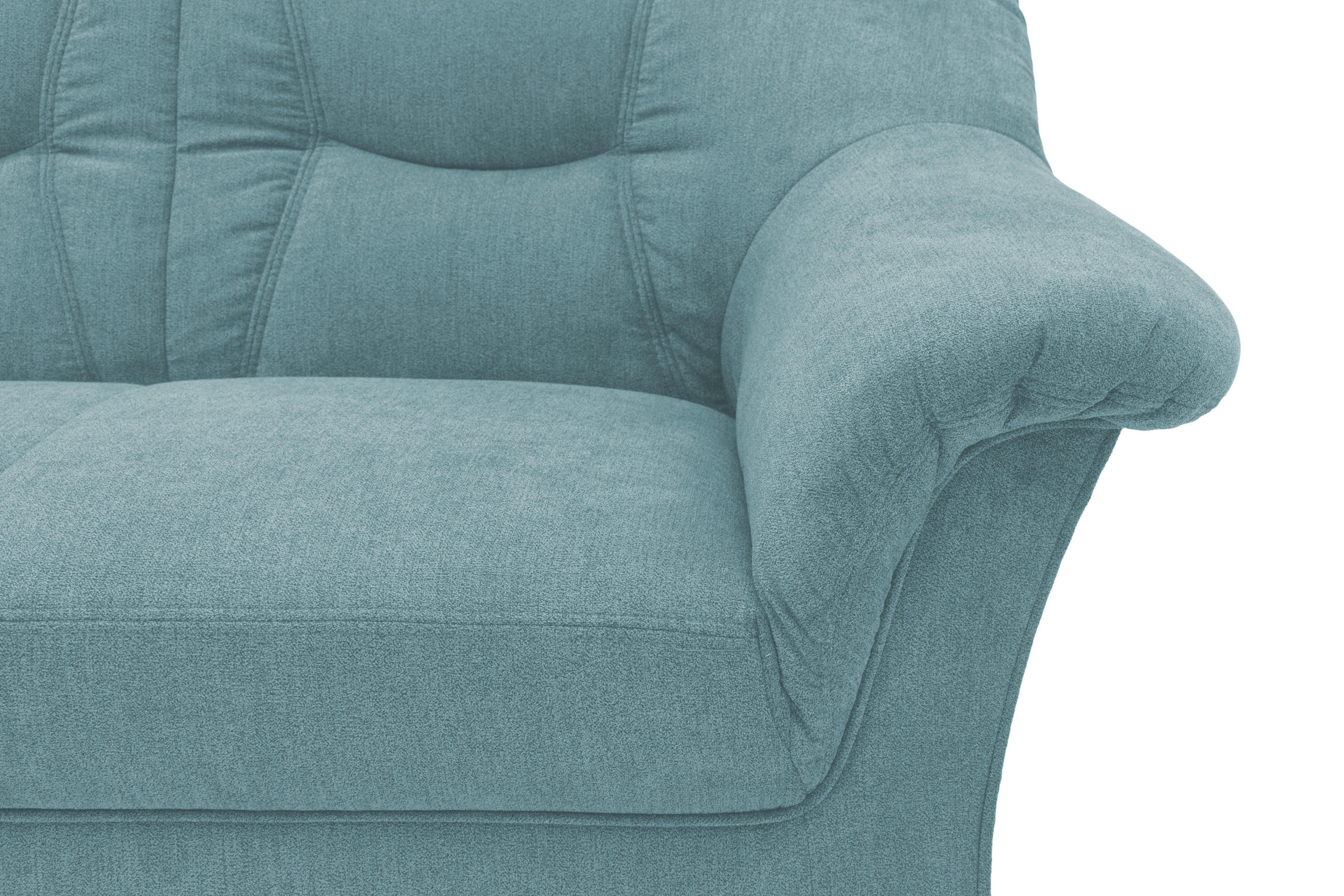 ECKSOFA Petrol Mikrofaser  - Petrol/Schwarz, KONVENTIONELL, Kunststoff/Textil (240/190cm) - MID.YOU