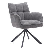 SNURRSTOL  i chenille grafitfärgad, svart  - grafitfärgad/svart, Design, metall/textil (59/87/65cm) - Niels Andersson