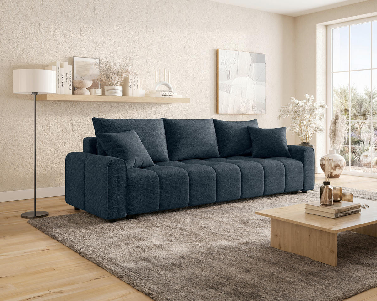 SCHLAFSOFA OLIVIER in Struktur Dunkelgrau  - Dunkelgrau/Schwarz, MODERN, Kunststoff/Textil (236/90/100cm) - MID.YOU