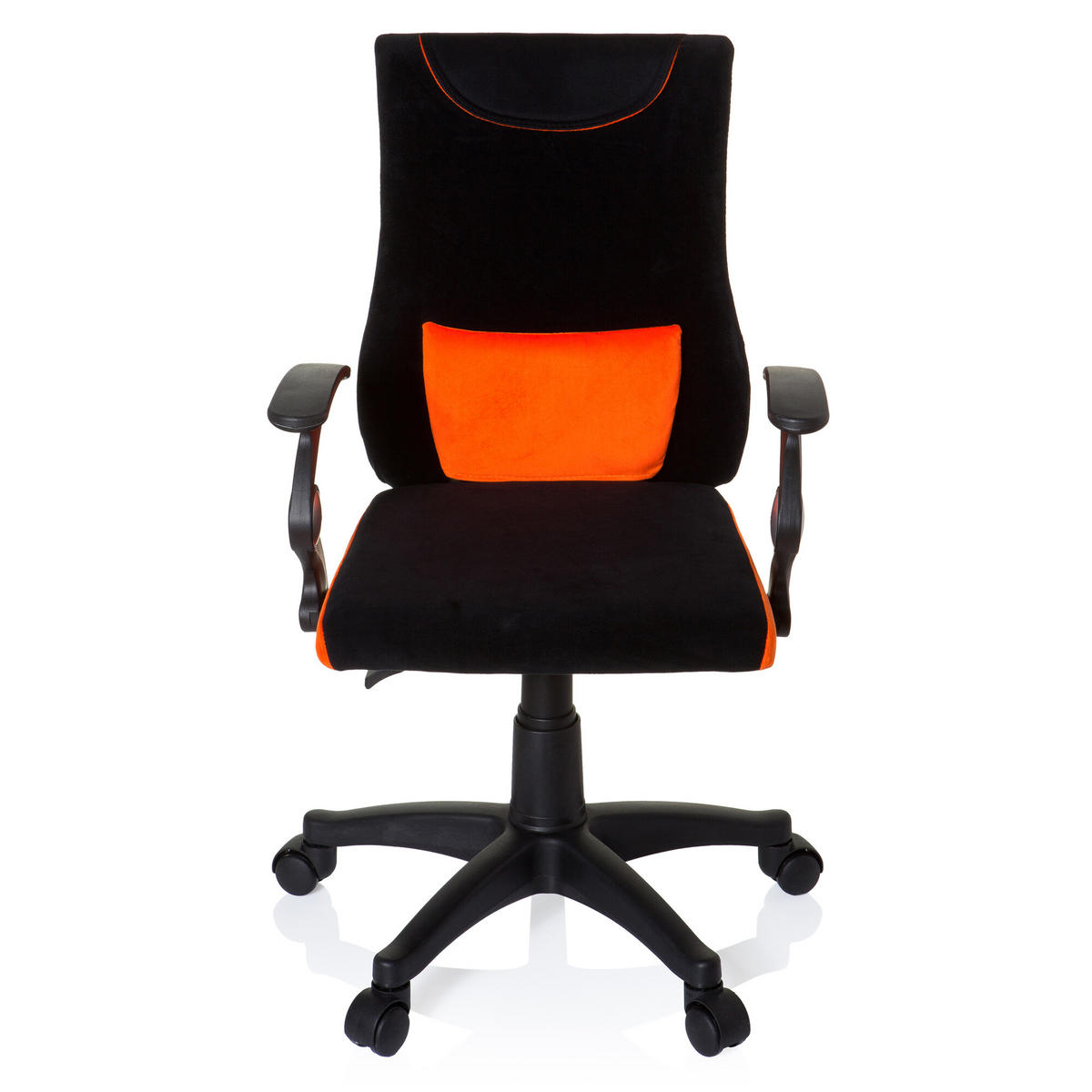 OTOČNÁ ŽIDLE PRO MLÁDEŽ, oranžová, černá - oranžová/černá, Basics, plast (50/87-97/40cm) - MID.YOU