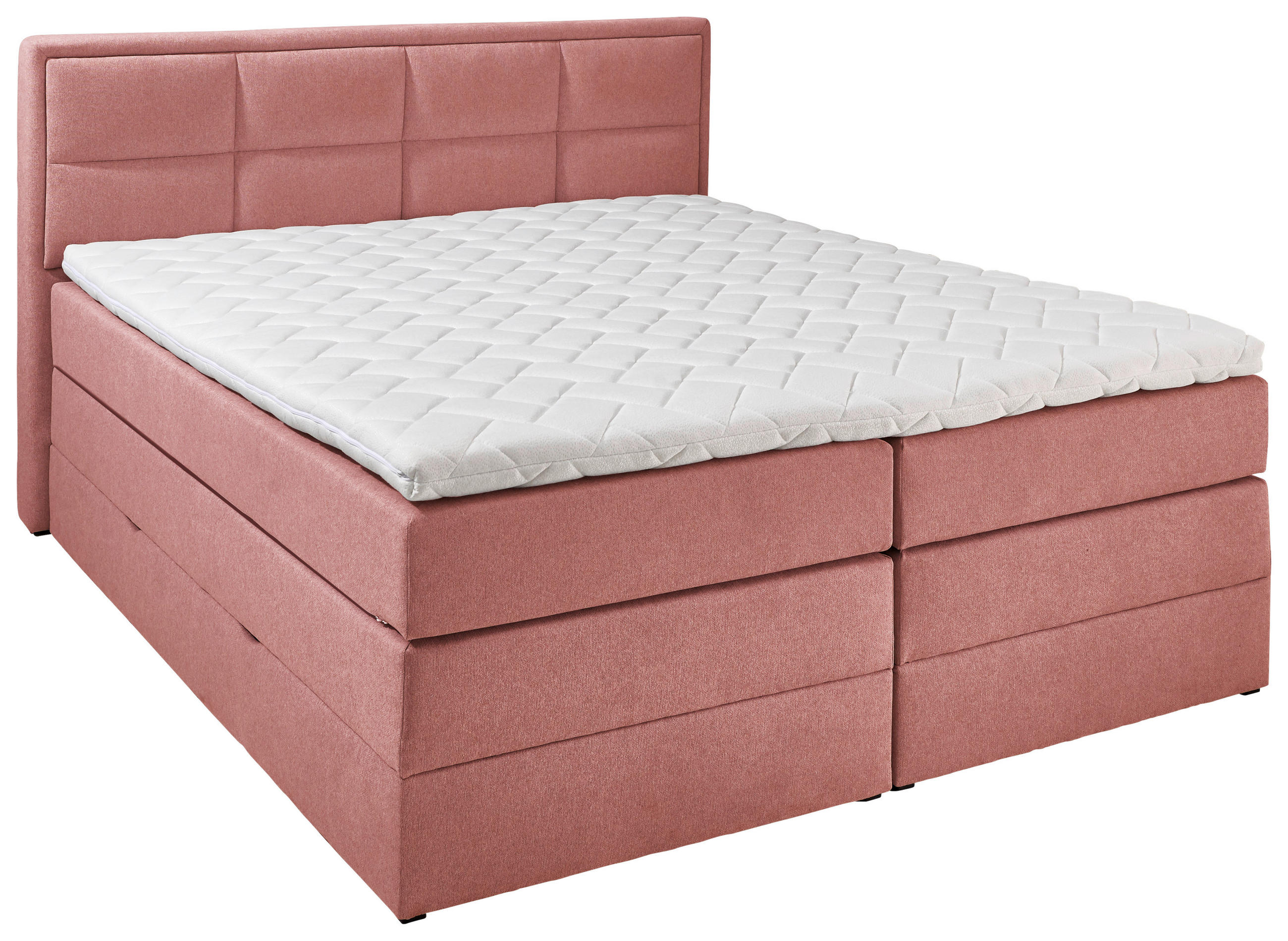 BOXSPRINGBETT 140/200 cm  in Koralle  - Koralle/Schwarz, KONVENTIONELL, Kunststoff/Textil (140/200cm) - Esposa