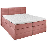 BOXSPRINGBETT 140/200 cm,  in Koralle, Matratze, Bettkasten, Topper, H2 + H3 = mittel + fest  - Koralle/Schwarz, KONVENTIONELL, Kunststoff/Textil (140/200cm) - Carryhome