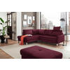 ECKSOFA in Mikrofaser Beere  200/229 cm  - Chromfarben/Beere, Design, Textil/Metall (200/229cm) - Pure Home Lifestyle