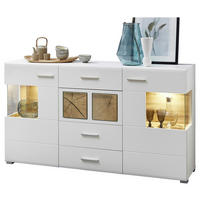 ŠIROKÁ KOMODA, bílá, barvy dubu, 170/94/42 cm - bílá/barvy dubu, Design, kov/kompozitní dřevo (170/94/42cm) - Hom`in