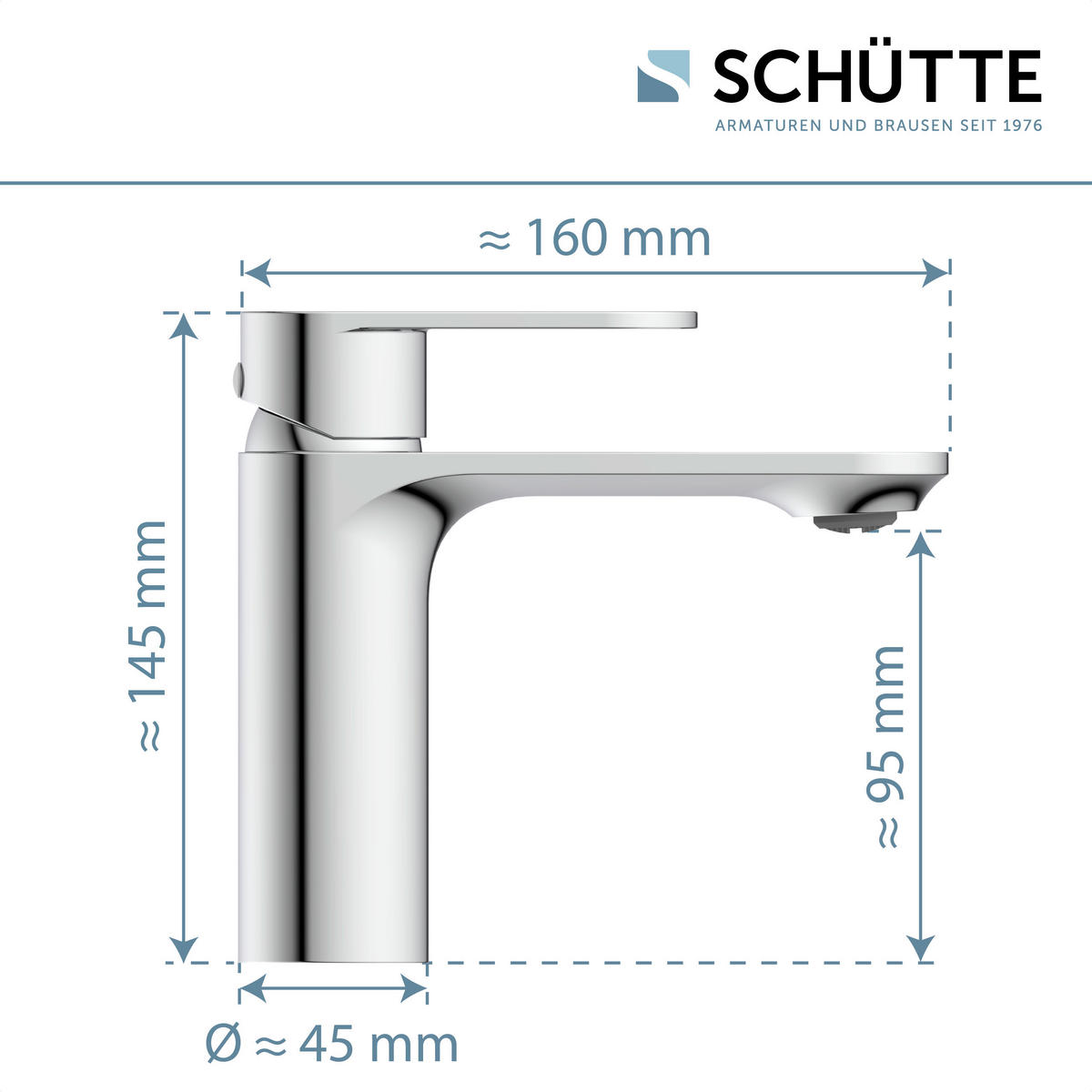 WASCHTISCHARMATUR 32310  - Chromfarben, Basics, Metall (4,5/14,5/16cm) - Schütte