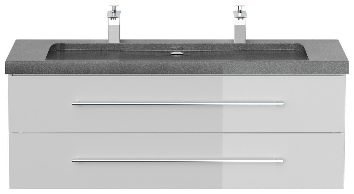 WASCHTISCHKOMBI 130 cm  - Weiß Hochglanz, Basics, Holzwerkstoff/Stein (130cm) - MID.YOU