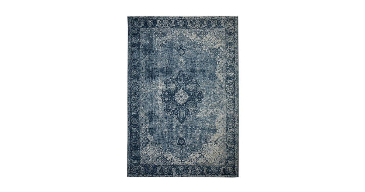 Vintage-Teppich gewebt rechteckig 120x170 cm Blau