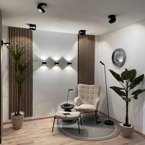 LED-WANDLEUCHTE 14,3/11,2/9,0 cm   - Schwarz, Design, Metall (14,3/11,2/9,0cm)