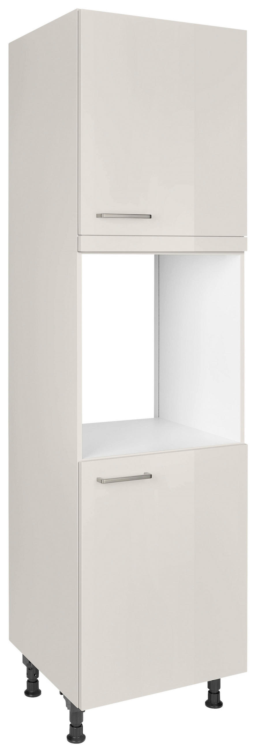 GERÄTEUMBAUSCHRANK 60/216,6/58 cm  Hellgrau  - Edelstahlfarben/Hellgrau, Modern, Holzwerkstoff/Metall (60/216,6/58cm) - Nobilia